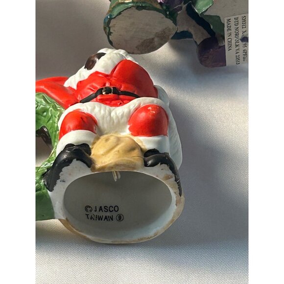 6 Christmas Figurines Ornaments Snowman Santa Moose Clown Holiday Decor Lot - Picture 6 of 11